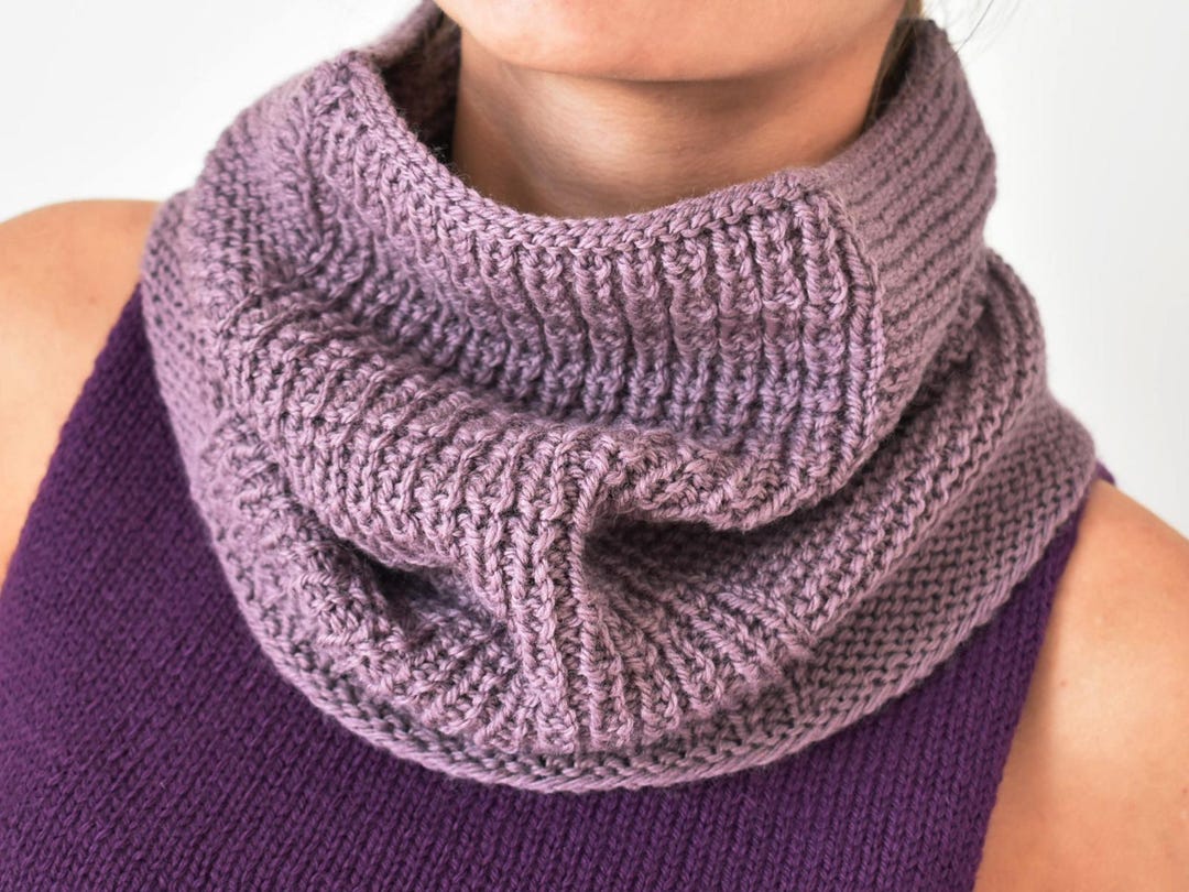 Knitting Pattern Cowl Neck Warmer 2 Sided Design Seamless - Etsy