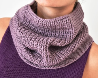 Knitting Pattern Cowl Neck Warmer 2 Sided Design Seamless