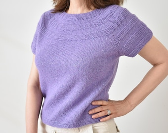 Knitting Pattern RONDO Shirt Seamless Design Top Down Knitting Pattern