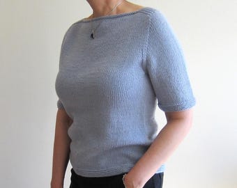 Modello per maglia VERIA Top con maniche a inserto, design senza cuciture, lavorazione dall'alto verso il basso, adatto ai principianti