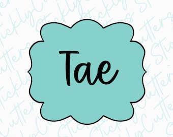 Tae plaque cookie cutter | 3d printed cookie cutters |