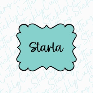 Starla plaque cookie cutter | 3d printed cookie cutters |