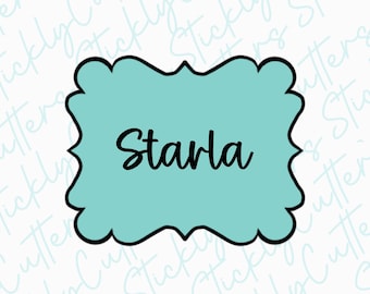 Starla plaque cookie cutter | 3d printed cookie cutters |