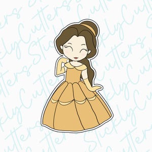 beauty princess cookie cutter | 3d printed cookie cutters | princess cookie cutters