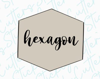 hexagon plaque cookie cutter | 3d printed cookie cutters | name cookie cutters