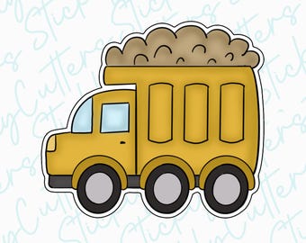 dump truck cookie cutter | 3d printed cookie cutters | construction cookie cutters