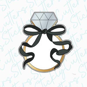 engagement ring with bow 2 cookie cutter  | 3d printed cookie cutter