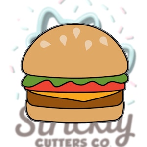 hamburger cookie cutter | fathers day cookie cutter | 3d printed cookie cutter