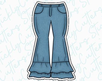 Bell Bottom Jeans Cookie Cutter 3d Printed Cookie Cutters