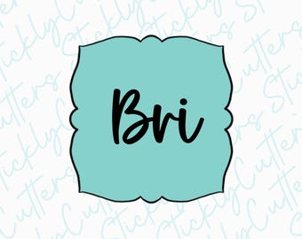 Bri plaque cookie cutter | 3d printed cookie cutters |