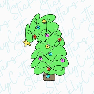 leaning Christmas tree cookie cutters | 3d printed cookie cutters | Christmas cookie cutters