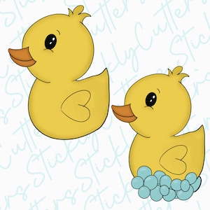 rubber duck cookie cutter with bubbles or without bubbles  | 3d printed