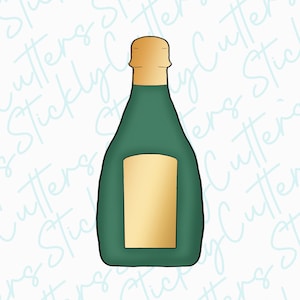 wine bottle champagne bottle cookie cutter  | 3d printed cookie cutter