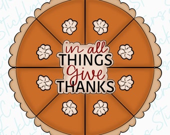pumpkin pie platter cookie cutter | thanksgiving cookie cutter | 3d printed