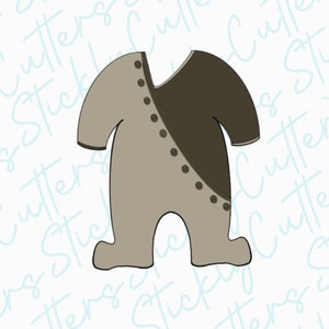 baby pajama outfit cookie cutter | 3d printed cookie cutter | baby onesie cookie cutter