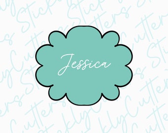Jessica  plaque cookie cutter | 3d printed cookie cutters |