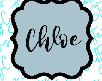 Chloe plaque cookie cutter | 3d printed