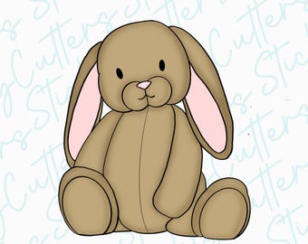 snuggly bunny cookie cutter | 3d printed | stuffed animal cookie cutter
