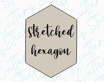 stretched hexagon plaque cookie cutter | 3d printed cookie cutters | name cookie cutters