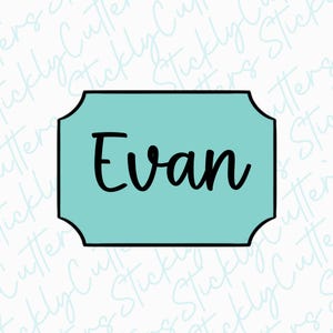 Evan plaque cookie cutter | 3d printed cookie cutters |