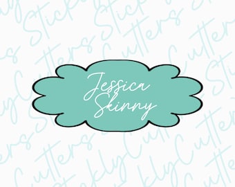 Jessica skinny plaque cookie cutter | 3d printed cookie cutters |