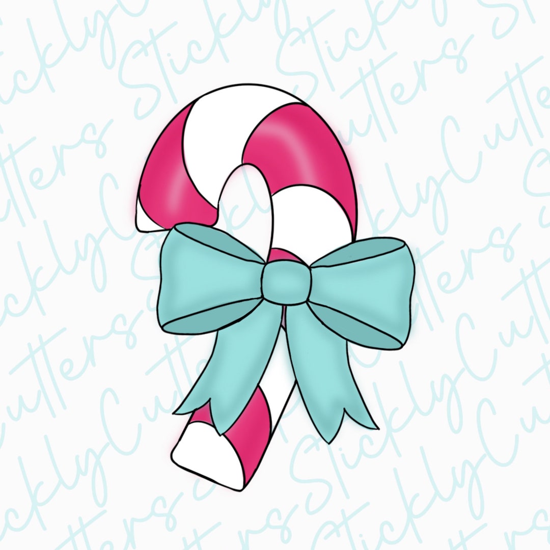 Candy Cane Bow Cookie Cutter | 3d Printed Cookie Cutters | Christmas ...