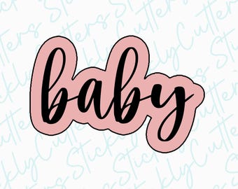 baby word plaque 2 cookie cutter | 3d printed cookie cutters | baby shower cookie cutters