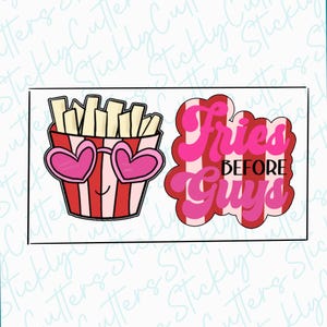 fries before guys cookie cutter | 3d printed | Valentine cookie cutter set