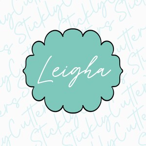 Leigha  plaque cookie cutter | 3d printed cookie cutters |
