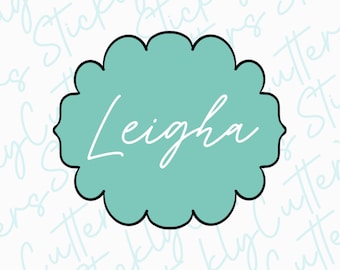 Leigha  plaque cookie cutter | 3d printed cookie cutters |
