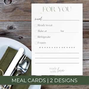 Mahlzeit Lieferkarten | 2 Designs | Druckbar | 13x18 cm Personalisieren | Digital | Sofort Download