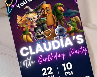Italian Brainrot Birthday Invitation, Digital Invitation, Birthday Invitation, Canva Template Invitation, Editable, Digital Download
