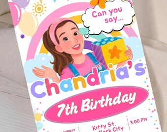 Editable Ms Rachel Birthday Invitation, Ms Rachel Party Invites, Ms Rachel Printable Birthday Invitation, canva