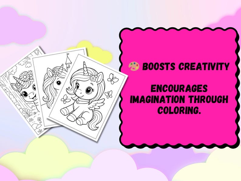 10 Unicorn Coloring Pages for Kids: Printable Activity Set – Instant ...