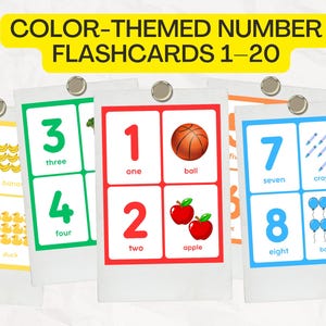 Color Number Flashcards 1-20: Printable Math Learning (PDF + PNG