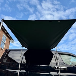 Custom waterproof awning  specially designed for micro campers, 1m rail length, 2m depth with aluminium poles, guys and pegs. 12  colours
