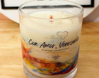Venezuela Charity Candle | White Sage Lavender Vanilla Coconut Soy Wax