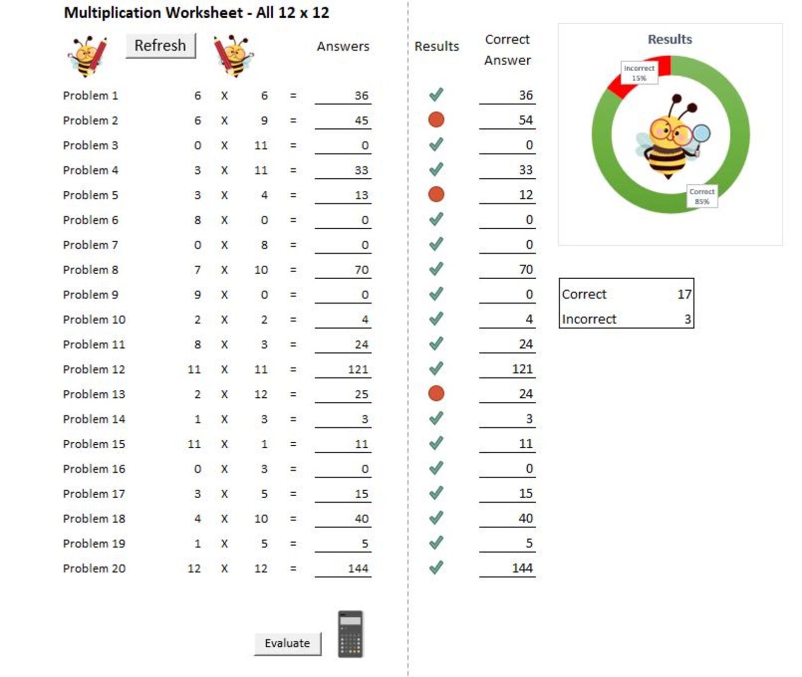 Multiplication Tables Worksheet Auto-generate - Etsy