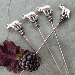 Silver Plated Elephant Martini Picks, Cocktail Picks, Appetizer Skewer, Home Bar, Mixology, Food Grade Stainless Steel