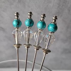Faceted Icicle Martini Picks, Cocktail Picks, Olive Skewers, Home Bartender, Mixology, Food Grade Stainless Steel