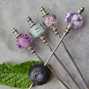 Martini Picks, Cocktail Picks, Jarcuterie Skewers, Home Bartender, Mixology, Artisan Lampwork, Food Grade Stainless Steel