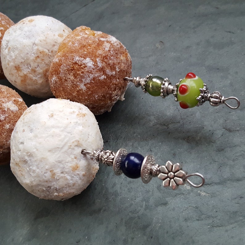 Fancy Lime & Aqua Lampwork Beaded Cake Tester Bakers Tool Etsy