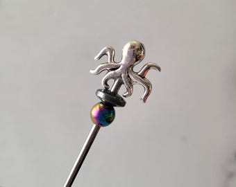 Swizzle Stick, Drink Stirrer, Octopus, Kraken, Ball End, Home Bar, Mixologist, Food Grade Stainless Steel
