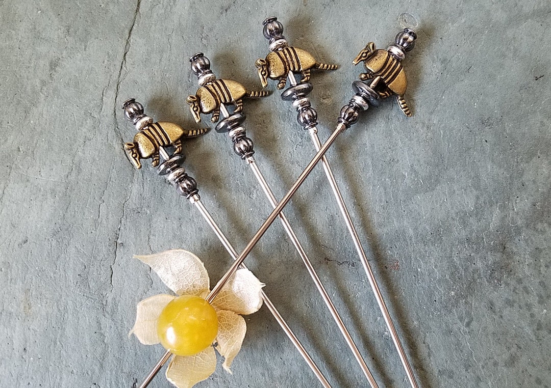Antique Brass Armadillos Martini Picks Cocktail Picks Etsy