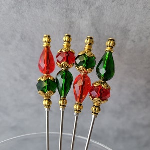 Christmas Baubles, Martini Picks, Cocktail Picks, Appetizer or Dessert Skewers, Mixologist Garnish Pins, Food Grade Stainless Steel