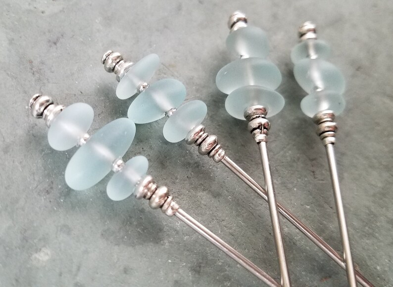 Stacked Frosted Glass Faux Beach Glass Cocktail Picks Etsy