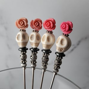 Dia de los Muertos, Day of the Dead, Martini Picks, Cocktail Picks, Appetizer Skewers, Mixologist Garnish Pins, Food Grade Stainless Steel
