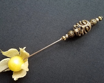 Tiki God Antiqued Gold Colored, Individual Martini Pick, Cookie Scribe, Cigar Nubber, Clay Artist Tool, Poker, Food Grade Stainless Steel
