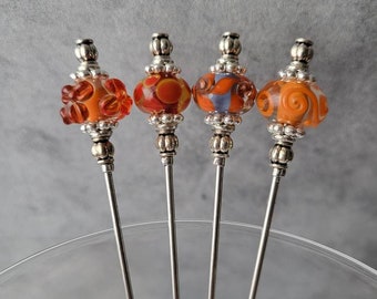 Martini Picks, Cocktail Picks, Jarcuterie Skewers, Home Bartender, Mixology, Artisan Lampwork, Murano Glass, Food Grade Stainless Steel