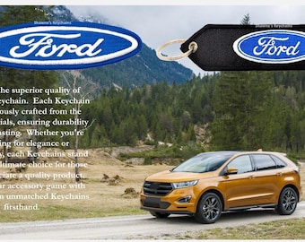 フォード 刺繍入りファブリックキーホルダー | アルカンターラ ストラップ カーアクセサリー